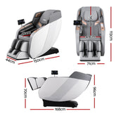 Livemor 4D Massage Chair Electric Recliner Double Core Mechanism Massager ROWA White